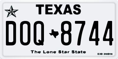 TX license plate DOQ8744