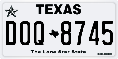 TX license plate DOQ8745