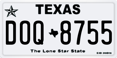 TX license plate DOQ8755