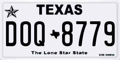 TX license plate DOQ8779
