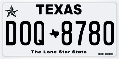 TX license plate DOQ8780