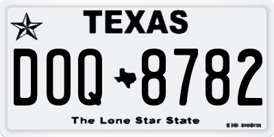 TX license plate DOQ8782