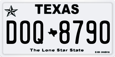 TX license plate DOQ8790