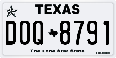 TX license plate DOQ8791