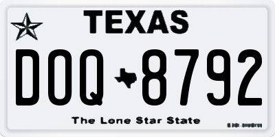 TX license plate DOQ8792