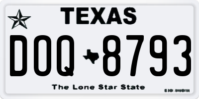 TX license plate DOQ8793