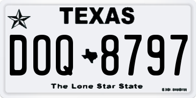 TX license plate DOQ8797