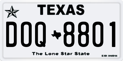 TX license plate DOQ8801