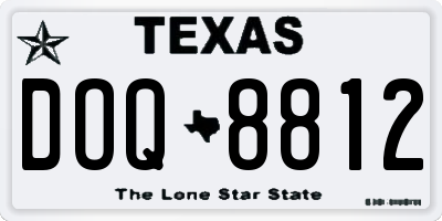 TX license plate DOQ8812