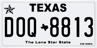 TX license plate DOQ8813