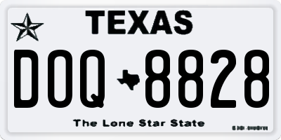 TX license plate DOQ8828