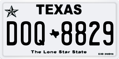 TX license plate DOQ8829