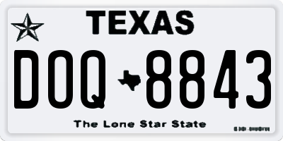 TX license plate DOQ8843
