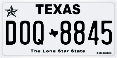 TX license plate DOQ8845