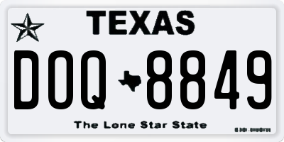 TX license plate DOQ8849
