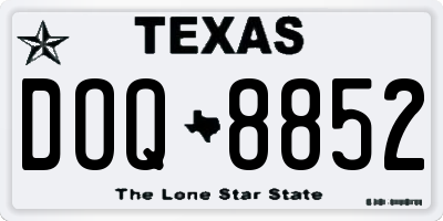 TX license plate DOQ8852