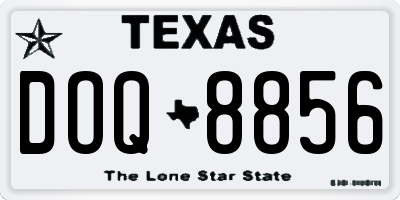 TX license plate DOQ8856