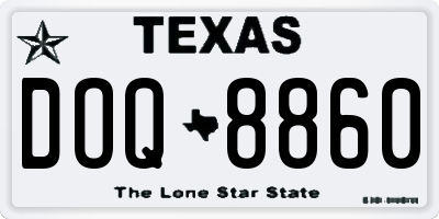 TX license plate DOQ8860