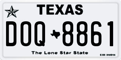 TX license plate DOQ8861