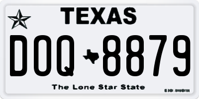 TX license plate DOQ8879