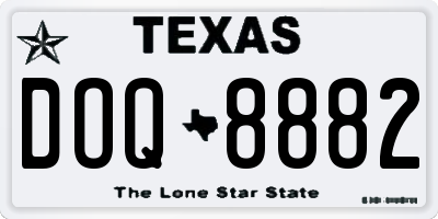 TX license plate DOQ8882