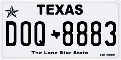 TX license plate DOQ8883