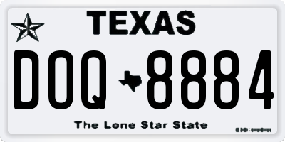 TX license plate DOQ8884