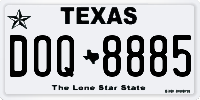 TX license plate DOQ8885