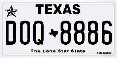 TX license plate DOQ8886