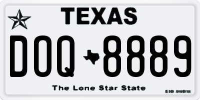 TX license plate DOQ8889
