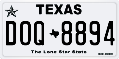 TX license plate DOQ8894