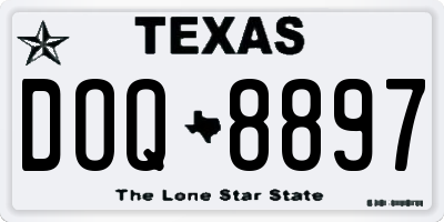 TX license plate DOQ8897