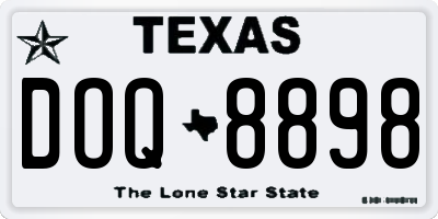 TX license plate DOQ8898