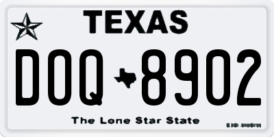 TX license plate DOQ8902