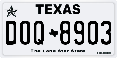 TX license plate DOQ8903