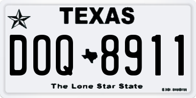 TX license plate DOQ8911