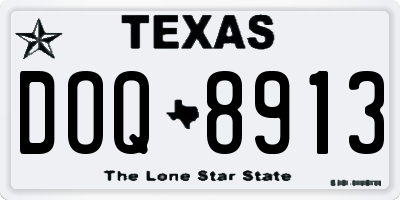 TX license plate DOQ8913