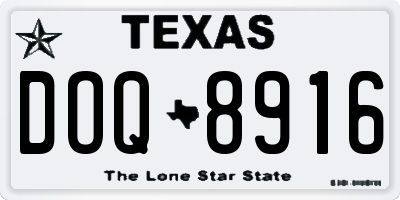 TX license plate DOQ8916