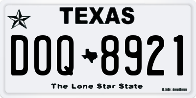 TX license plate DOQ8921