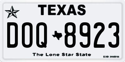 TX license plate DOQ8923