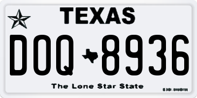 TX license plate DOQ8936