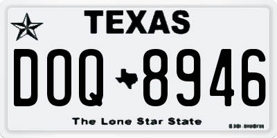 TX license plate DOQ8946
