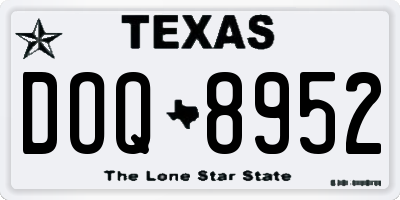 TX license plate DOQ8952