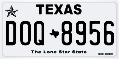 TX license plate DOQ8956