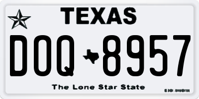 TX license plate DOQ8957