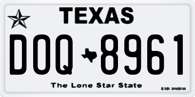 TX license plate DOQ8961