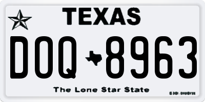 TX license plate DOQ8963