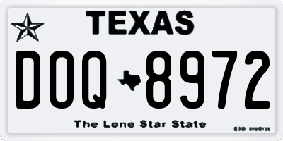 TX license plate DOQ8972