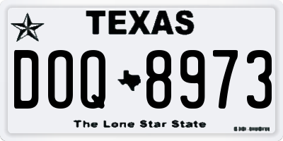 TX license plate DOQ8973