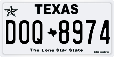 TX license plate DOQ8974